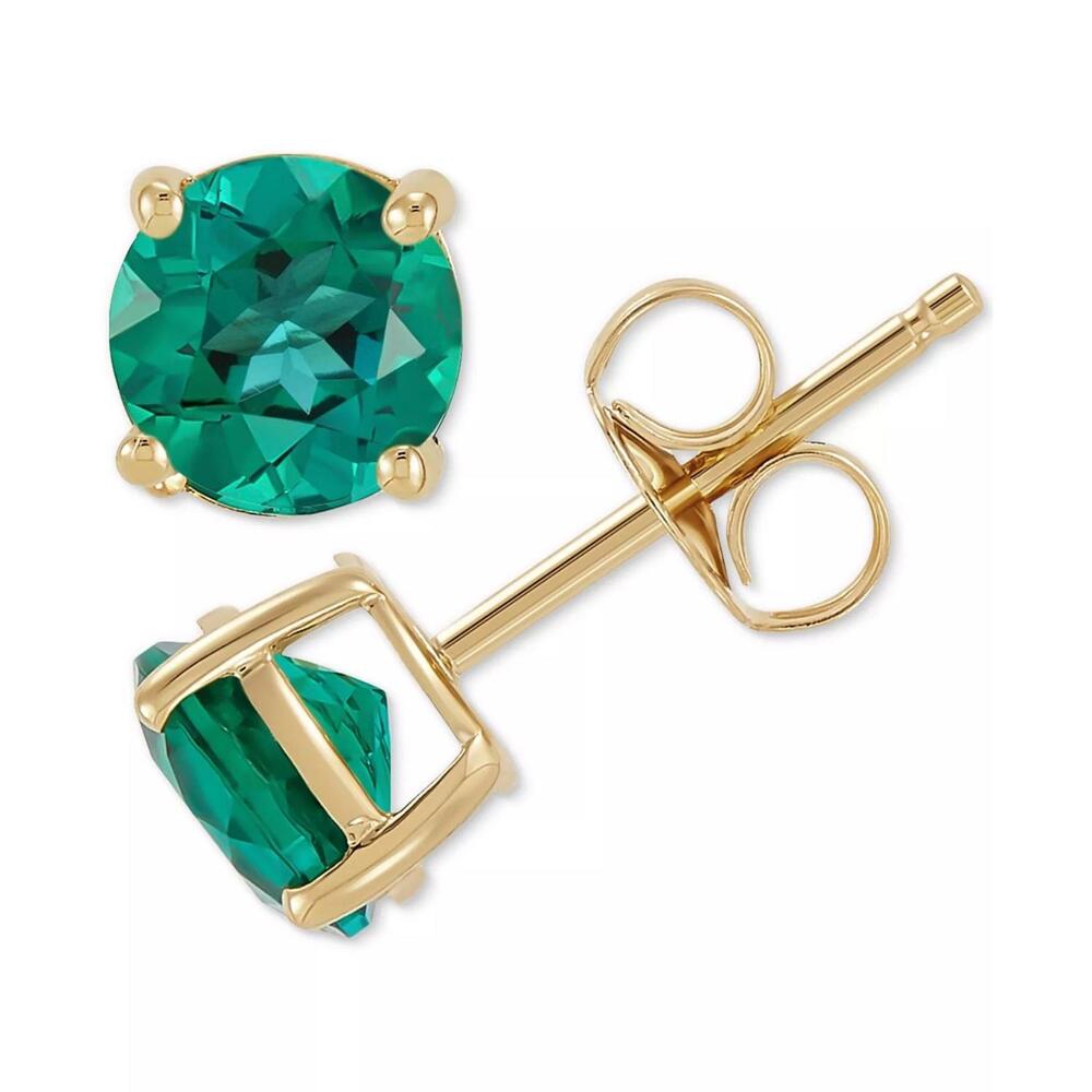 Macy’s Birthstone Stud Earrings in 14k Gold – Emerald